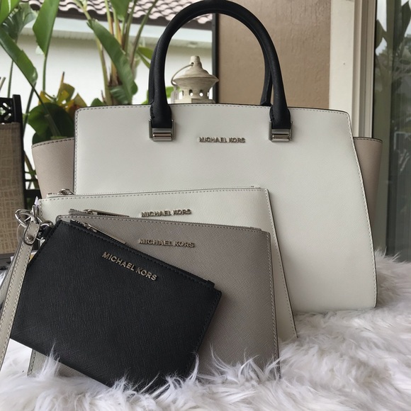 Michael Kors Handbags - Michael Kors Large Selma Satchel wallet Set